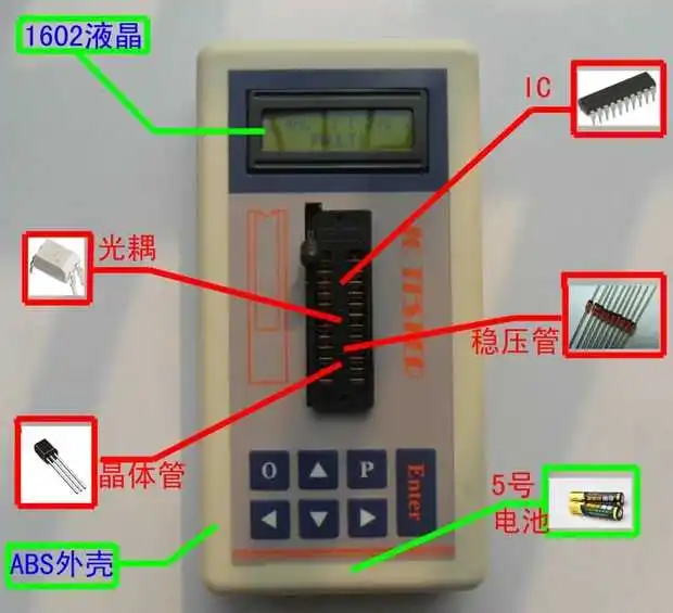 IC тестер-Транзистор тестер обнаружения ntegrated цепи IC тестер метр MOS PNP 74ch 74ls CD4000 HEF400 4500 усилители