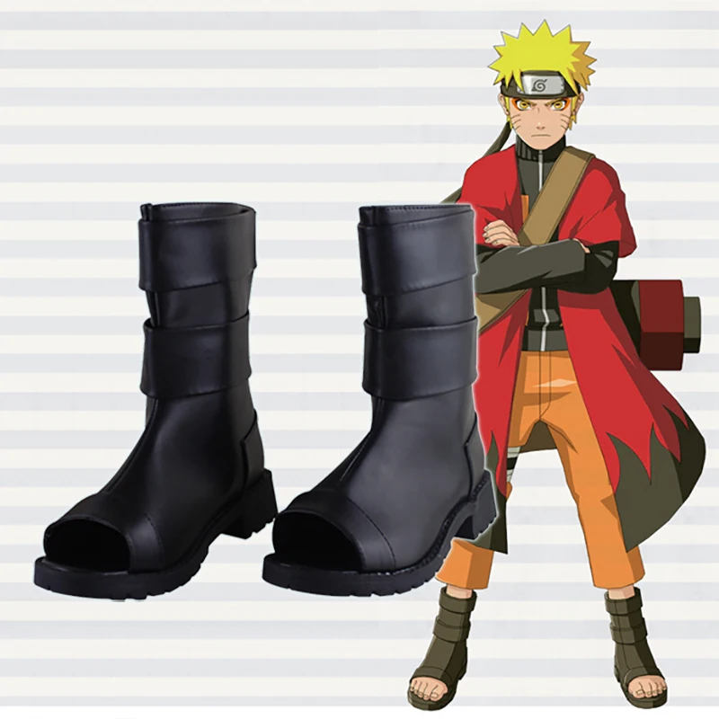 Milky Way Аниме Naruto Наруто сапоги полиуретановый PU Материал Черный Косплей обувь