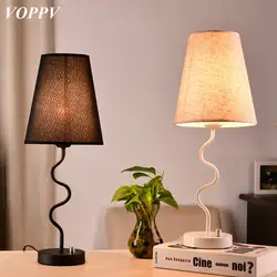 VOPPV светодио дный настольные лампы для спальни украшения/гостиная настольная лампа металлическая Frabric современные железсветодио дный ные