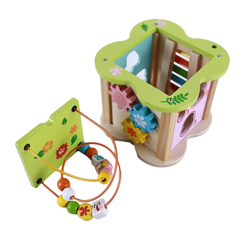 Классические многофункциональные круглые бусинки Пазлы деревянные Обучающие игры-Головоломки Коробка игрушек Монтессори