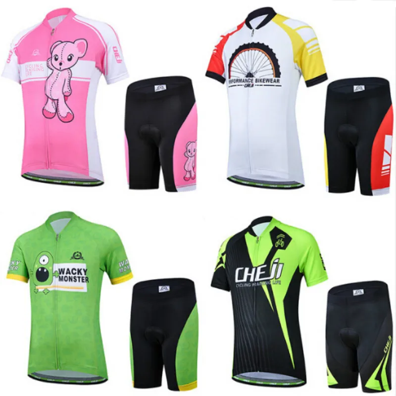 Otroška kolesarska oblačila poletni kolesarski dres s kratkimi rokavi Set za dečke dekleta MTB kolo kolesa Ropa Otroška kolesarska oblačila