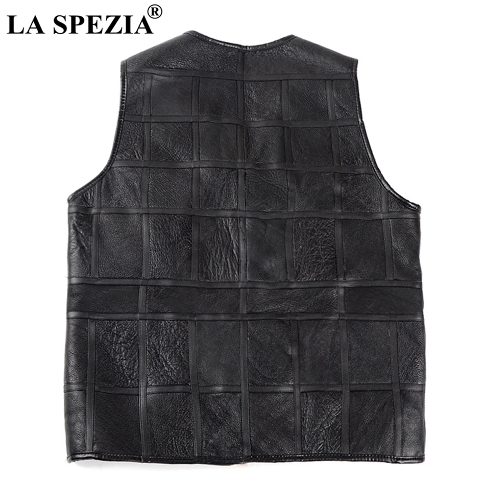 Hombres Brown Macho Invierno Genuino 2019 Piel Negro Clásico Mangas Zip Chaleco De Black Chaquetas Espesor Cuero dark Spezia La Sólido Sin Oveja 184nWwpqIz