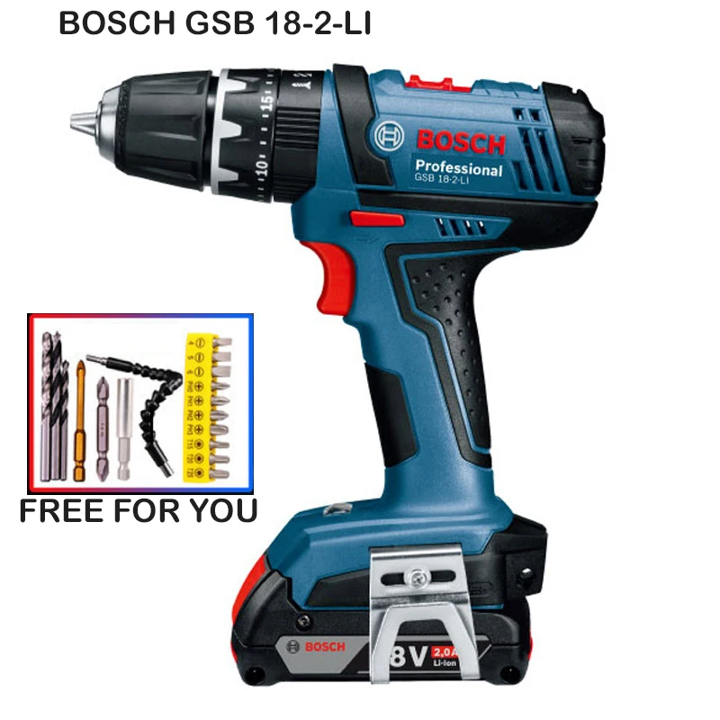 Bosch GSB18-2-LI Cordless Impact Drill Electric Screwdriver Power Tool Lithium Battery Screwdriver Wall Drill Bosch GSB18-2-LI Cordless Impact Drill Electric Screwdriver Power Tool Lithium Battery Screwdriver Wall Drill