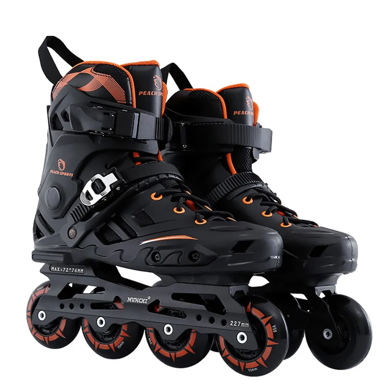 الكبار الأطفال سباق التعرج زلاجات دوارة رياضية الأسطوانة المضمنة أحذية التزلج الشارع فرشاة تزلج للجنسين مستقيم صف النعال IA110