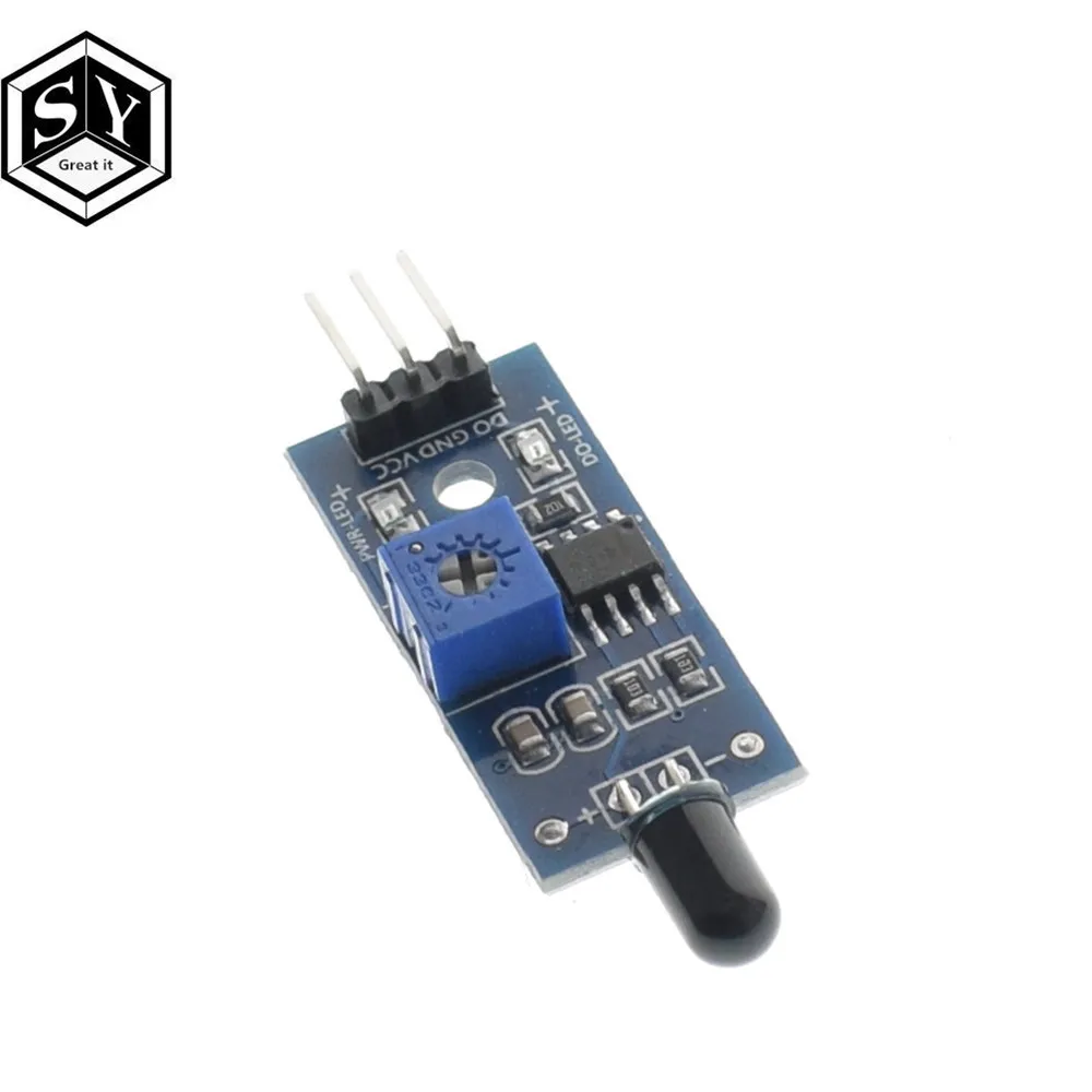 

1PCS Great IT IR Infrared 3 Wire Flame Detection Sensor Module IR Flame Sensor Module Detector Smartsense For Arduino