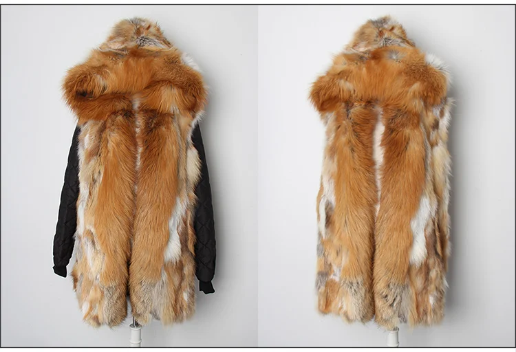 Maomaokong, натуральный Лисий мех, длинная верхняя одежда, новая зимняя куртка, подкладка из лисьего меха, пальто с воротником из натурального Лисьего меха, парки