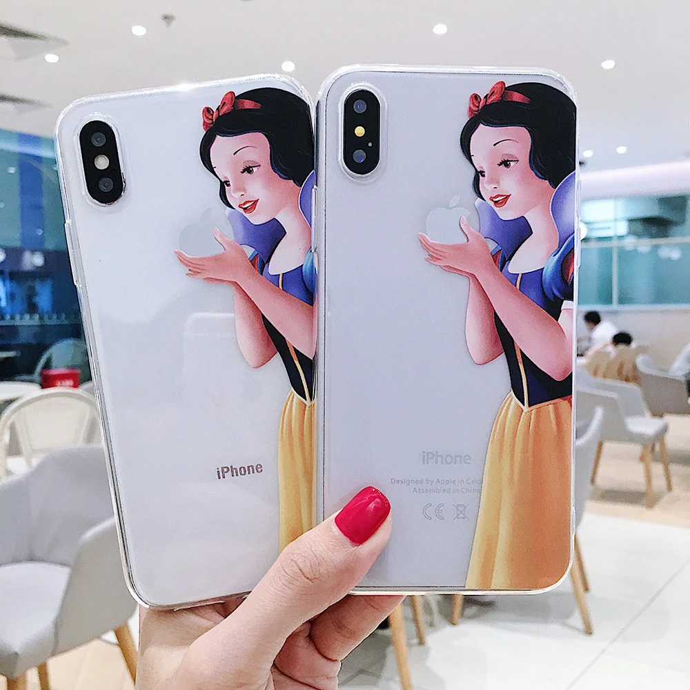 Schnee Weiß Silicon Telefon Fall Für iPhone X XR XS Max 7 8 Plus Nette Cartoon Fällen Für iPhone 8