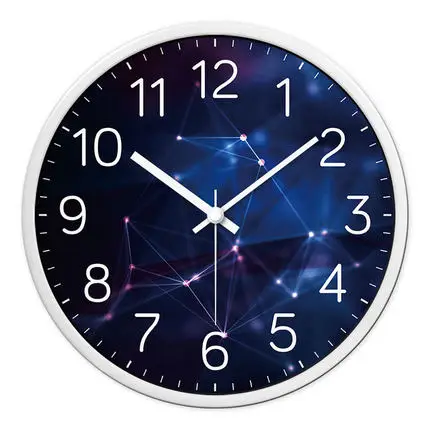 Большие настенные часы в металлической рамке современный дизайн для дома