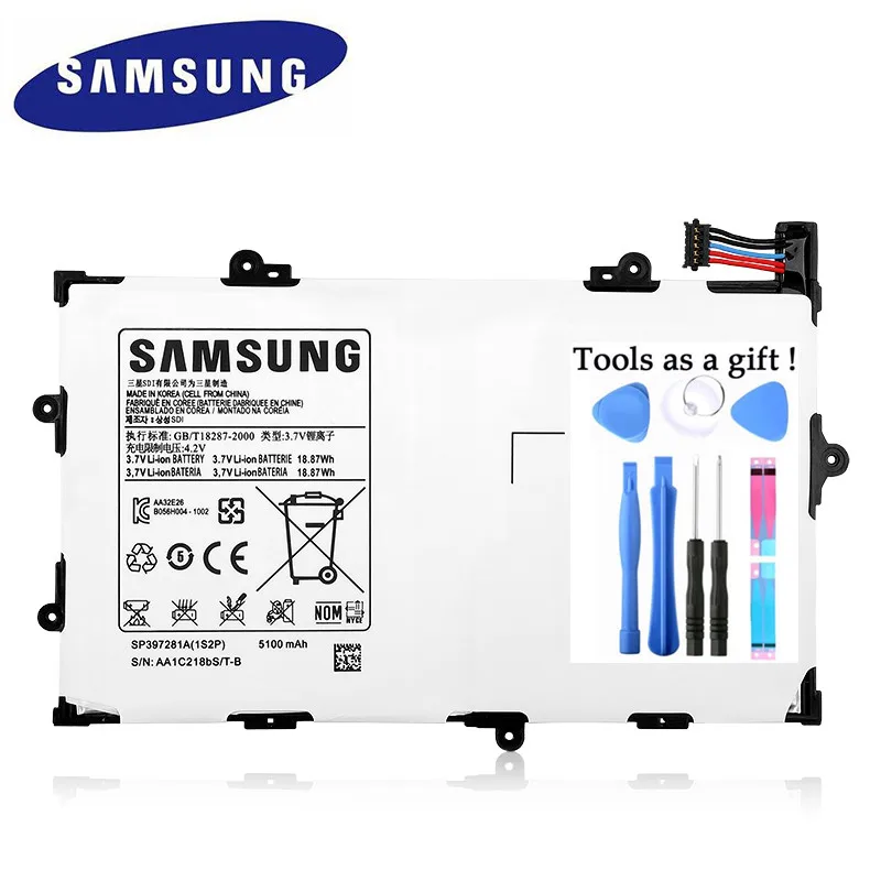 

SAMSUNG Original 5100mAh Battery For Samsung GALAXY Tab 7.7 P6800 P6810 GT-P6800 GT-P6810 SP397281A(1S2P) SP397281A 1s2p +Tools