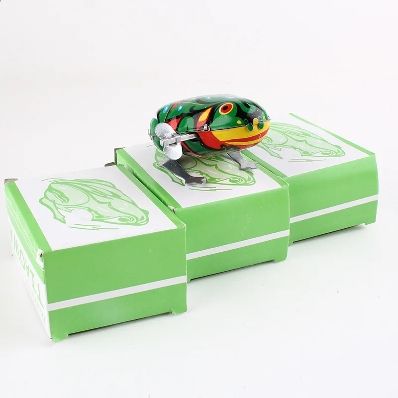 UainCube Kid Wind Up Toys Kids Classic Tin Wind Up Clockwork Toys Jumping Frog Vintage Toy New Action Figures Toys