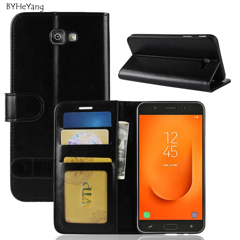 BYHeYang For Samsung Galaxy J7 Prime 2 Case Flip Cover Wallet PU Leather Bag Skins For Samsung