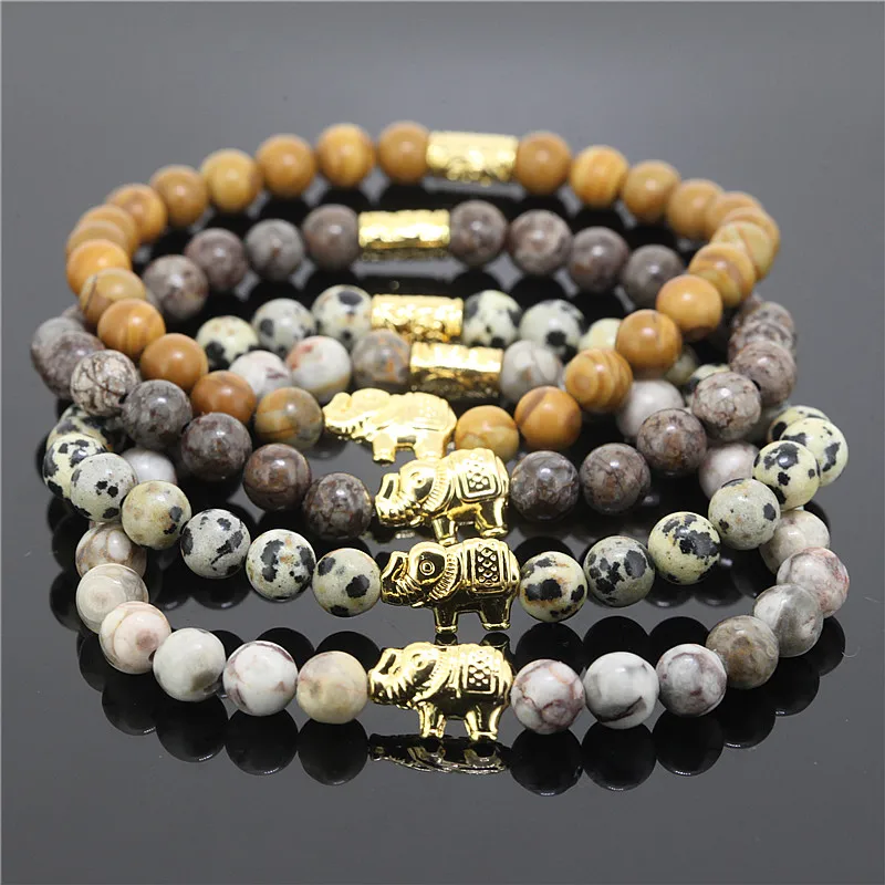 Mixed bead elephant bracelet