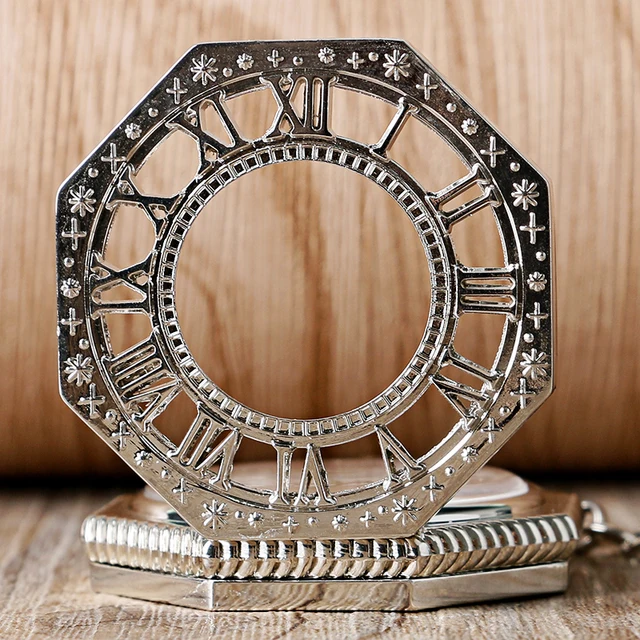 Octagon Mechanical Pocket Watches Men Women Roman Numbers Hand Winding Half Hunt Octagon Mechanical Pocket Watches Men Women Roman Numbers Hand Winding Half Hunt
