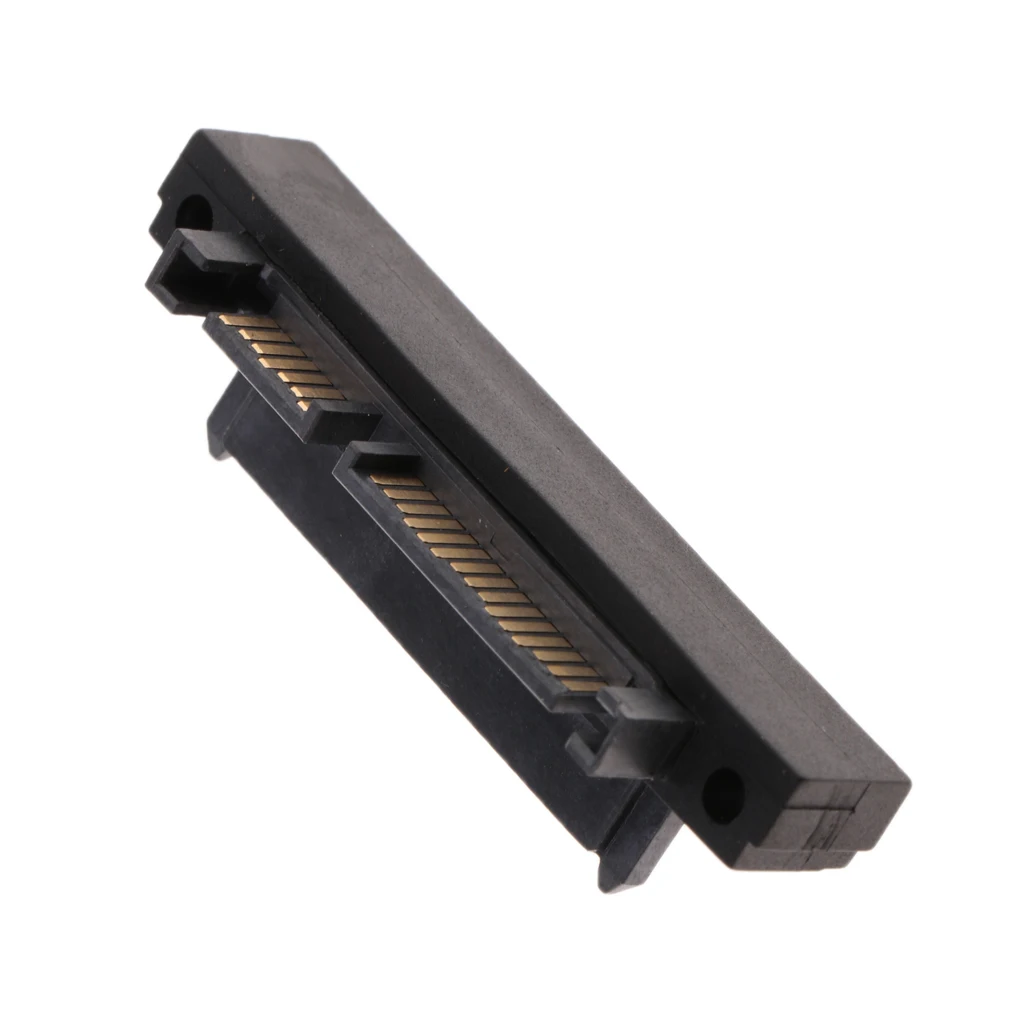 90 Degree SATA 7+15Pin 22Pin Male to Female Jack Convertor Adapter Card Plug