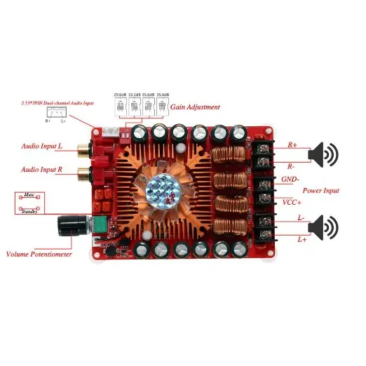 транзисторный усилитель ланзар. 3. 1. Dc12-24v tpa3116d2 2,1-канальный мини hifi цифровой усилитель, op amp ne5532/более lm1875 dp1. Breeze audio hi fi power amplifier.