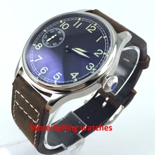parnis 44mm 3600 unitas 6497 manual hand winding mens watch