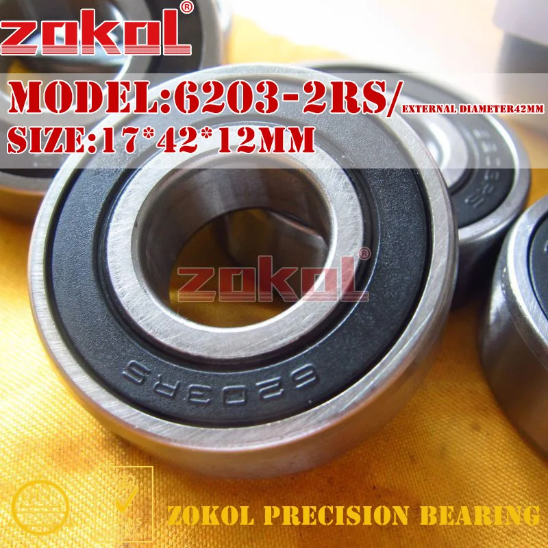 

ZOKOL bearing 6203 2RS External Diameter42mm 180203 Deep Groove ball bearing 17*42*12mm