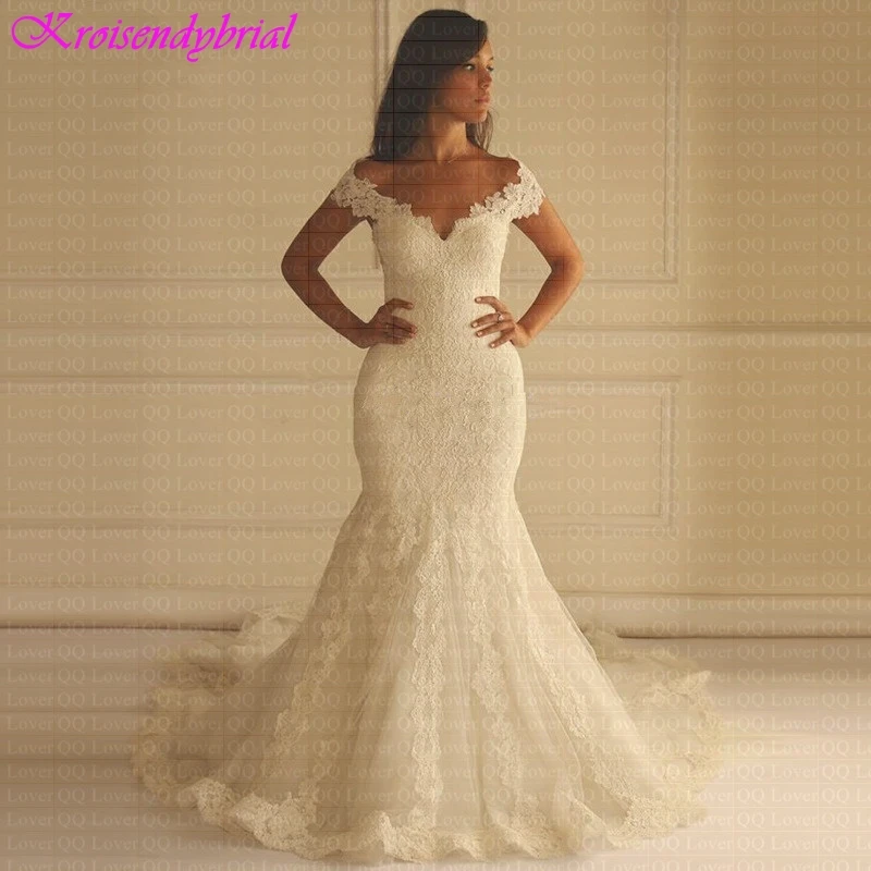 Qfs061 Robe De Mariage Sale Vintage Lace Sheath Mermaid Wedding