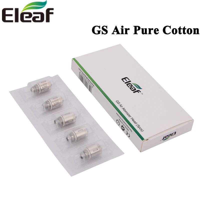 

20pcs/lot Eleaf GS Air Pure Cotton Coil Head 0.75ohm 1.2ohm E Cigarette Replacement Coils For GS-Air 2 Atomizer