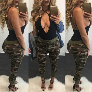 

Women Camouflage Pants 2018 Hot Fashion Skinny Jeggings High waist Stretch Slim Trousers New Sexy Trousers Pencil Pants Trousers