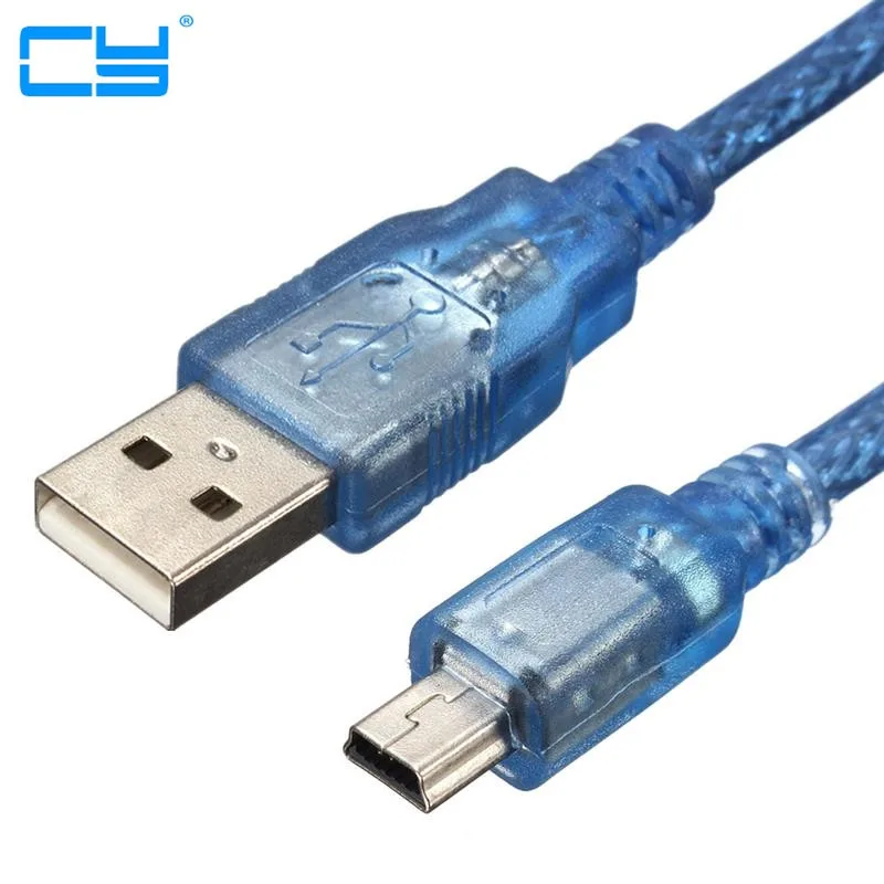 Mini USB Cabo do Carregador de Sincronizacao Dados Transparente Azul para MP3 MP4 Celulares com Camera 0 3 m|usb usb|mini usb mini usbmini a |