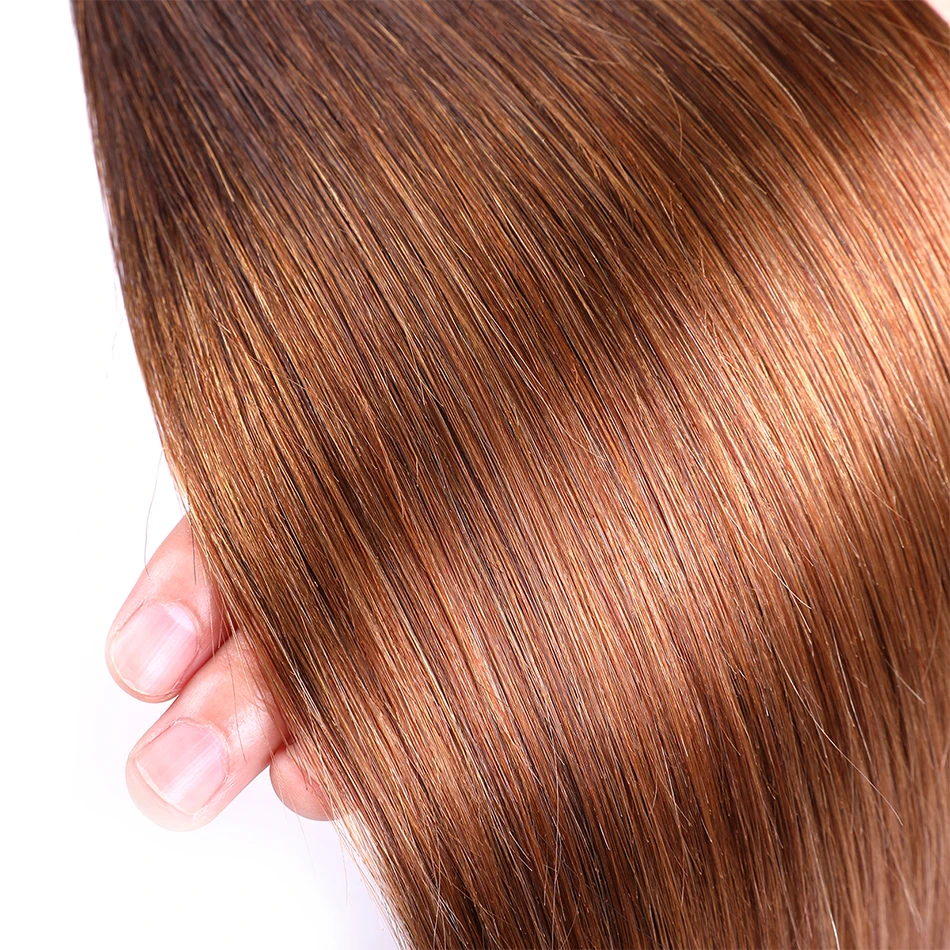  Ombre Peruvian Straight Hair Bundles With Frontal Closure Blonde Nonremy Human Hair Weave 13x4 Lace