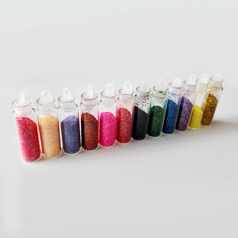 12 colores polvo acrílico brillo esmalte Paillette uñas arte polvo Tinsel brillo polvo para diseño de uñas polvo de uñas ZJ1123