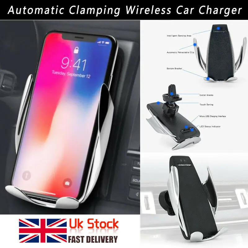 

Automatic clamping Wireless Car Charger Mount UK NEW&TOP QUALITY