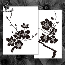 Colopaint Аэрограф шаблоны трафарет BPS-005 цветы вишни ворс Аэрограф живопись трафарет шаблоны