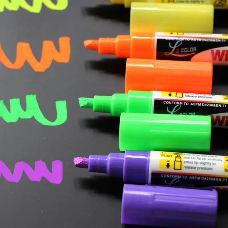 8 Colors LED Electronic Board Highlighter Pens Blackboard Glass Window Menu Liquid Chalk