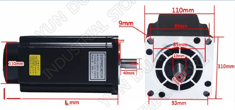 12Nm 110 мм NEMA42 комплект Драйвер шагового двигателя 3PH 32 DSP AC18-220V 128 Microstep с охлаждения FanHigh момент для ЧПУ