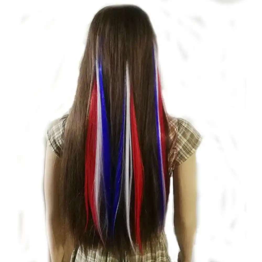 10pc Synthetic False Fake Hair Colour Connect Hair Piece A Piece