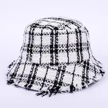 Новые мужские и женские шляпы-ведерки, Корейская уличная мода, хлопок, клетчатая окантовка, винтажная плоская Рыбацкая шляпа, Повседневная Уличная Складная рыболовная Кепка