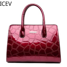 ICEV Европейская мода Роскошные сумки женские сумки дизайнерские сумки Высокое качество лакированная кожа камни сумки женские кожаные сумки