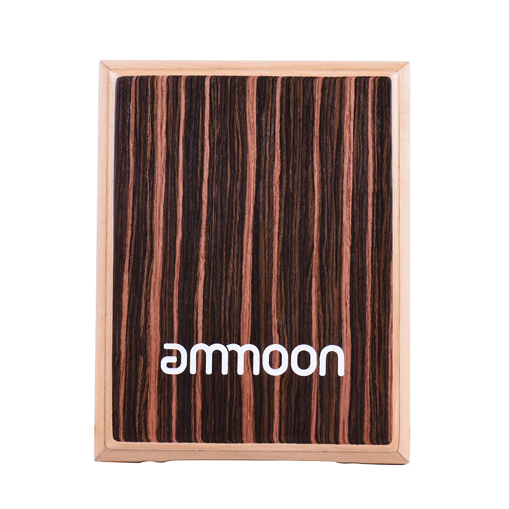 ammoon Cajon Drum Travel Box Drum Cajon Flat Hand Drum Percussion Instrument with Adjustable Strings Carrying Bag