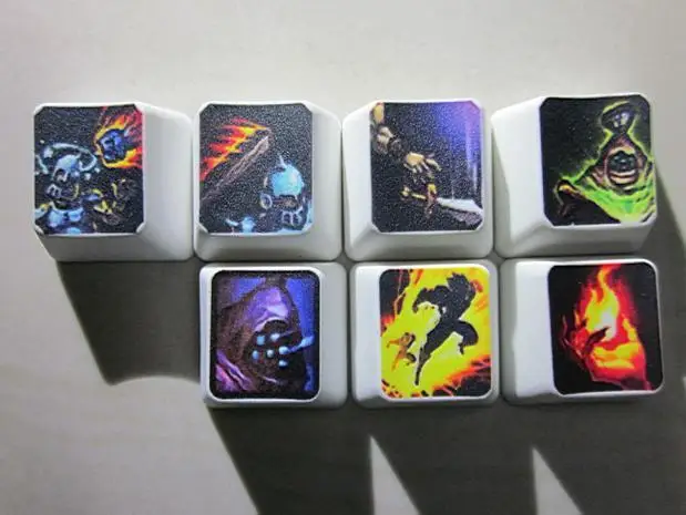  7 keys/set Keycaps OEM height Mechanical keyboard Key caps Skill Keys for LOL