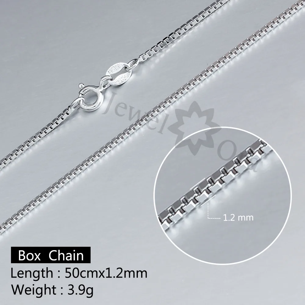 Box Chain 925 Sterling Silver Necklaces For Women 45cm / 50cm Necklaces & Pendants (JewelOra NE100369)