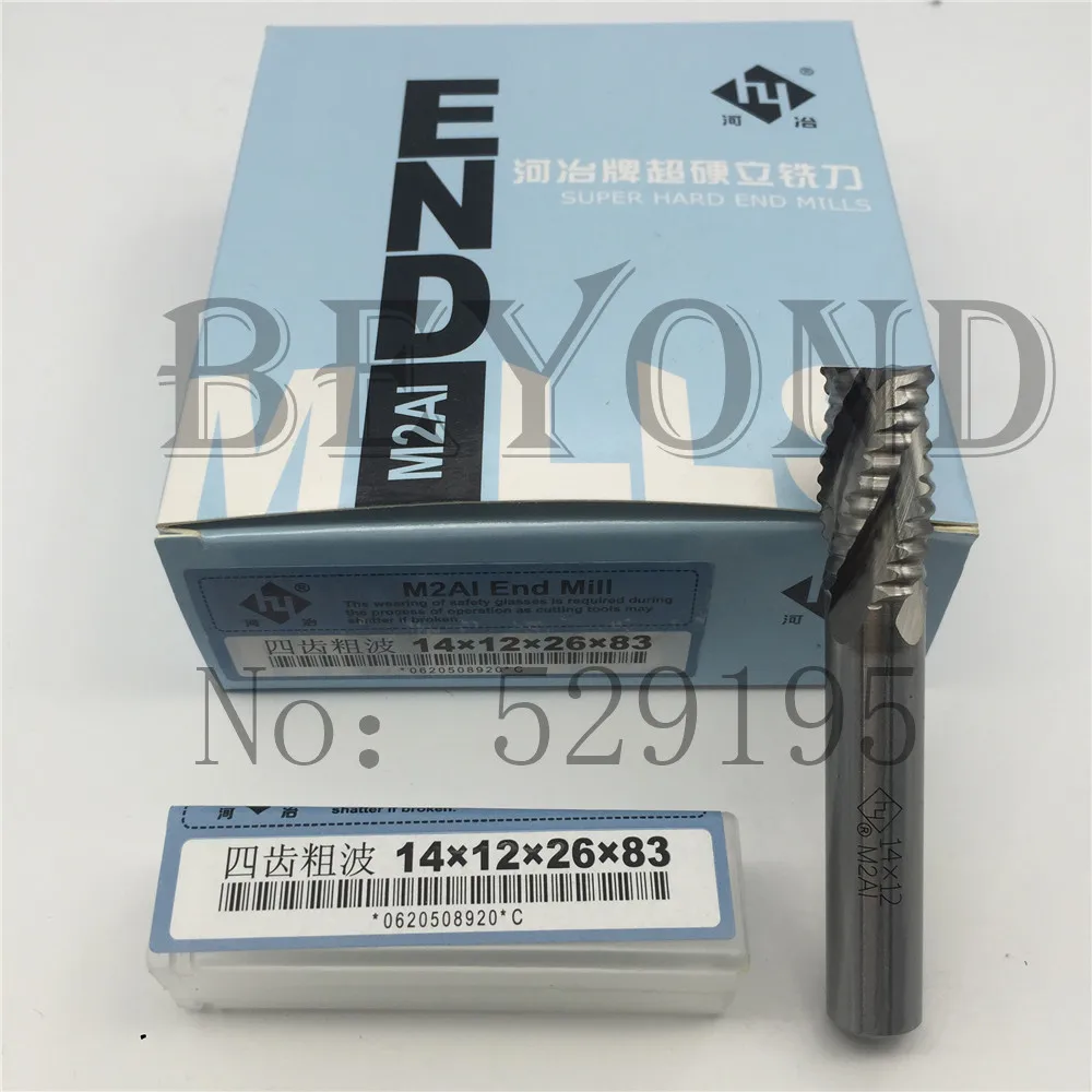 

4F-14*12*26*83, 10pcs Wave edge rough leather cutter four flute HSS high speed steel original factory use for CNC machine
