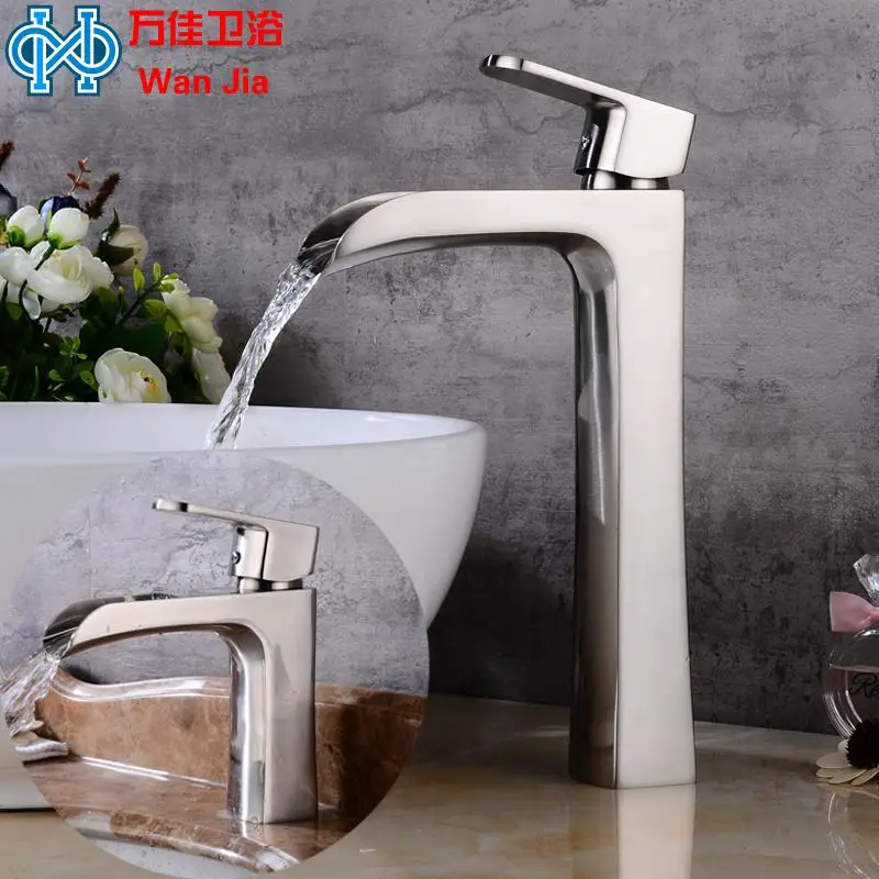 

Copper European Brushed Faucet Retro Waterfall Single-hole Basin Faucet High and Low Section Hot and Cold Shower Faucet YM159