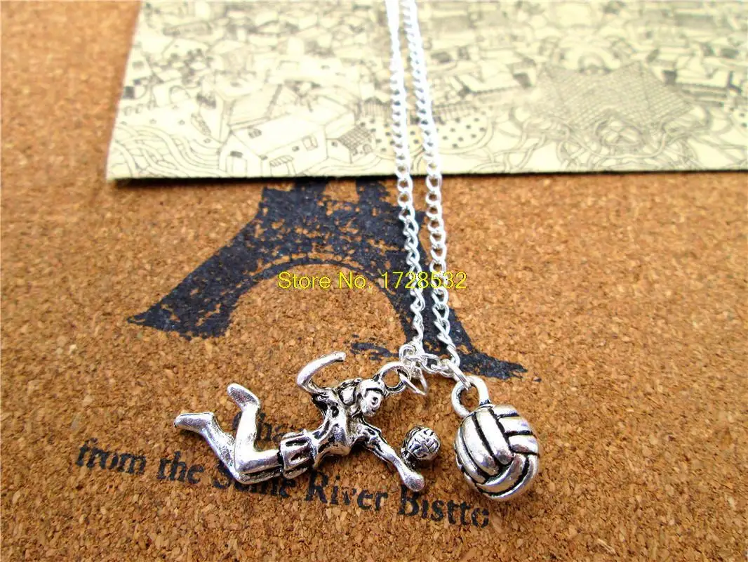 Fashion sports necklace Volleyball necklace with volleyball and