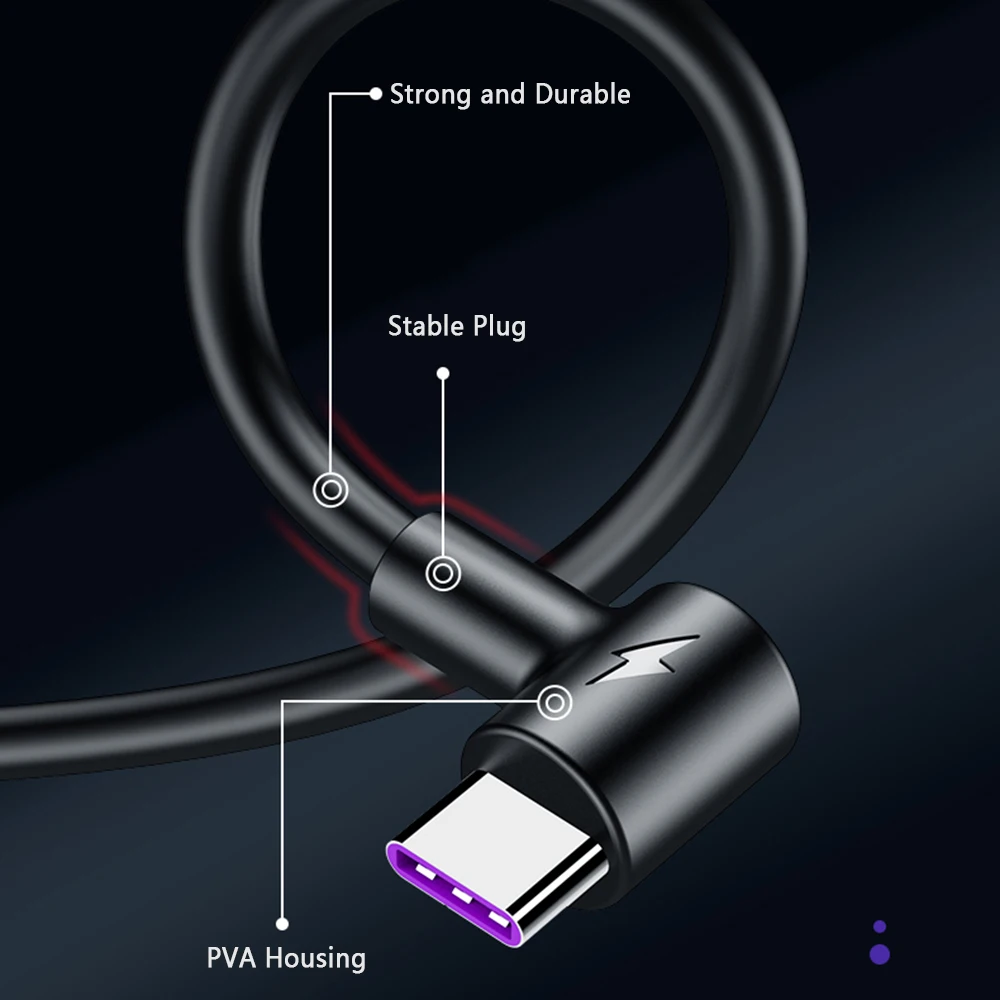 5A usb type C зарядное устройство данных локтевой кабель быстрой зарядки для Xiao mi Red mi K20 mi 9 Se mi x 2s для Lg V 50 40 30 samsung S10 9 8 Plus