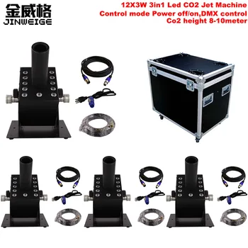

Free Shipping 4pcs/lot 4in1 Flightcase Packing 12X3W 3in1 Led CO2 Jet Fog Machine DMX 7 Channel Stage Equipment Smoke Machine