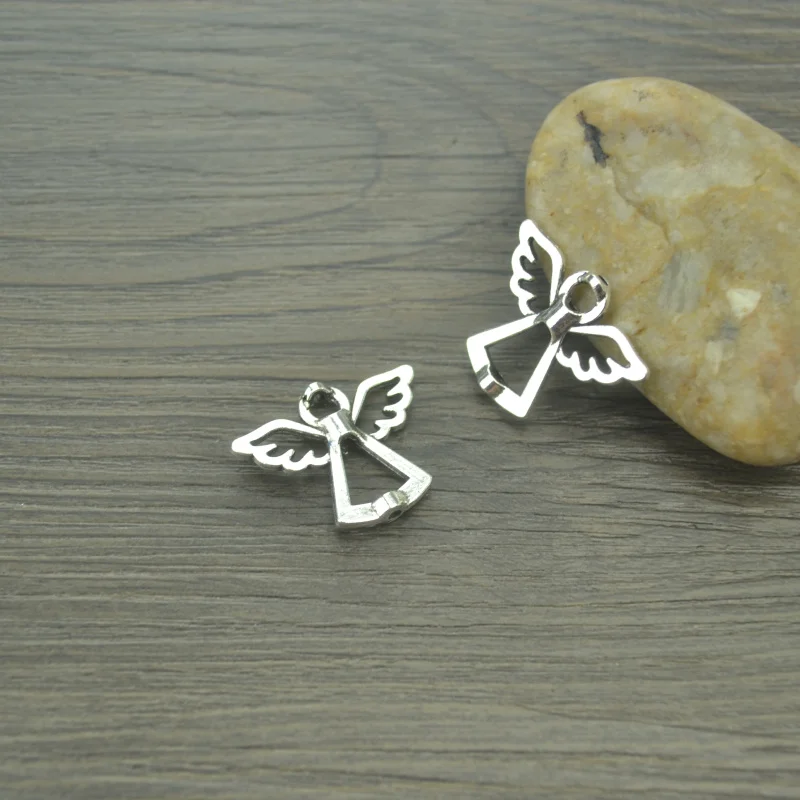 Pingentes prateados antigos para pulseira, pingentes para fazer joias, achados, faça você mesmo, feito à mão 4218b, 15/pçs/lote