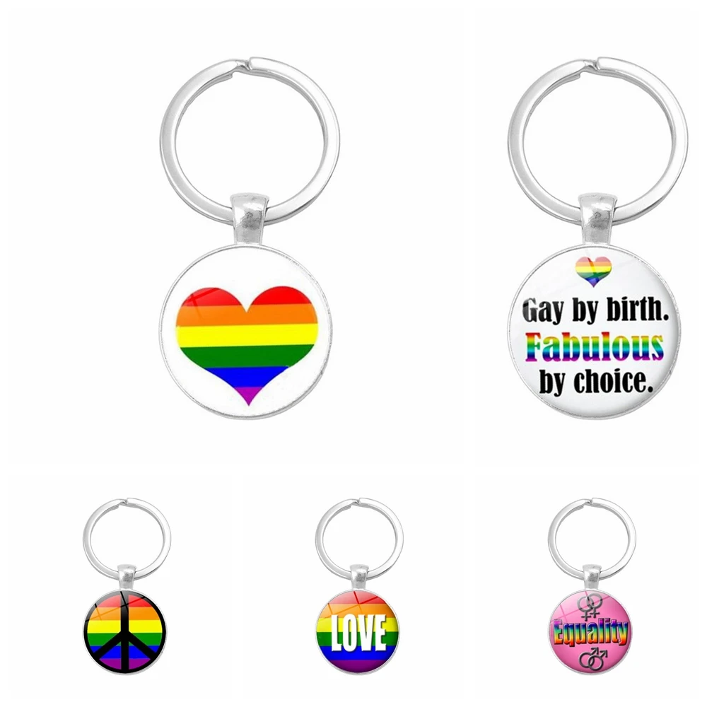 

Rinhoo LGBT Keychain Rainbow Gay Pride Keyrings Car Key Holder Amulets Pendant Lucky Charm Blessing Protection
