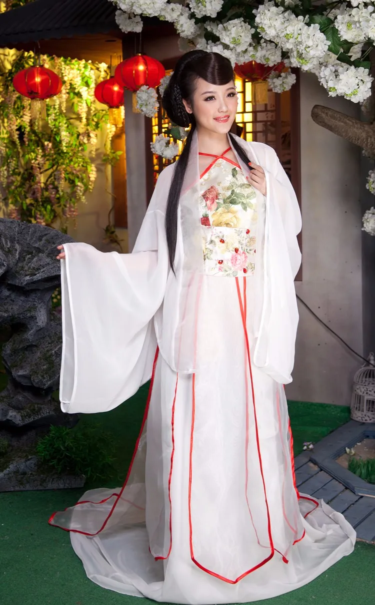 Китай древний костюм платье Женский богиня фея одежда середины осени Королевский одежда fairy tail hanfu розовый и белый цвет