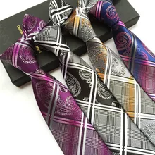 Mantieqingway Средства ухода за кожей Шеи Галстук высококлассные полиэстер Средства ухода за кожей шеи одежда в клетку Средства ухода за кожей Шеи Галстуки Свадебные Бизнес Костюмы Галстуки для Для мужчин 8 см широкий Gravatas corbatas