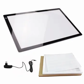 

DHL Free shipping - 1 pcs EU /US Adapter plugs and DC 12V 2A A2 size LED tracing light pad