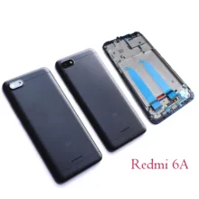 Задняя крышка батареи для Xiaomi Redmi 6A задняя дверь корпус замена запасные части+ объектив передняя панель для Redmi6A