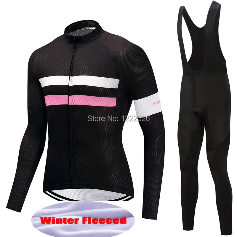 

FUALRNY 2018 Long Sleeve Thermal Fleece Cycling Jersey Winter MTB Bicycle Clothes Maillot Ropa Ciclismo Invierno warm Clothing