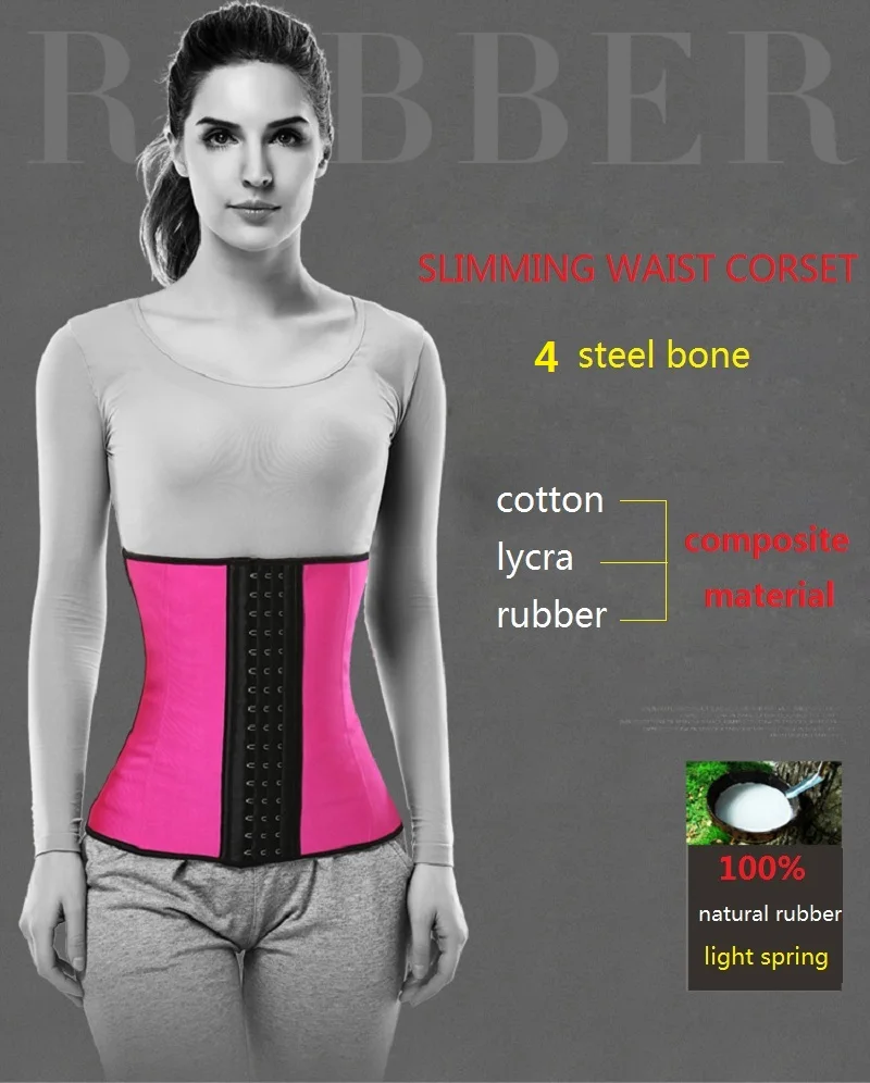 NINGMI Rubber Body shaper for women sexy lady Shapewear Waist Trainer Cincher loseweight Shaper Burning Slim mens Corset Bustier (13)